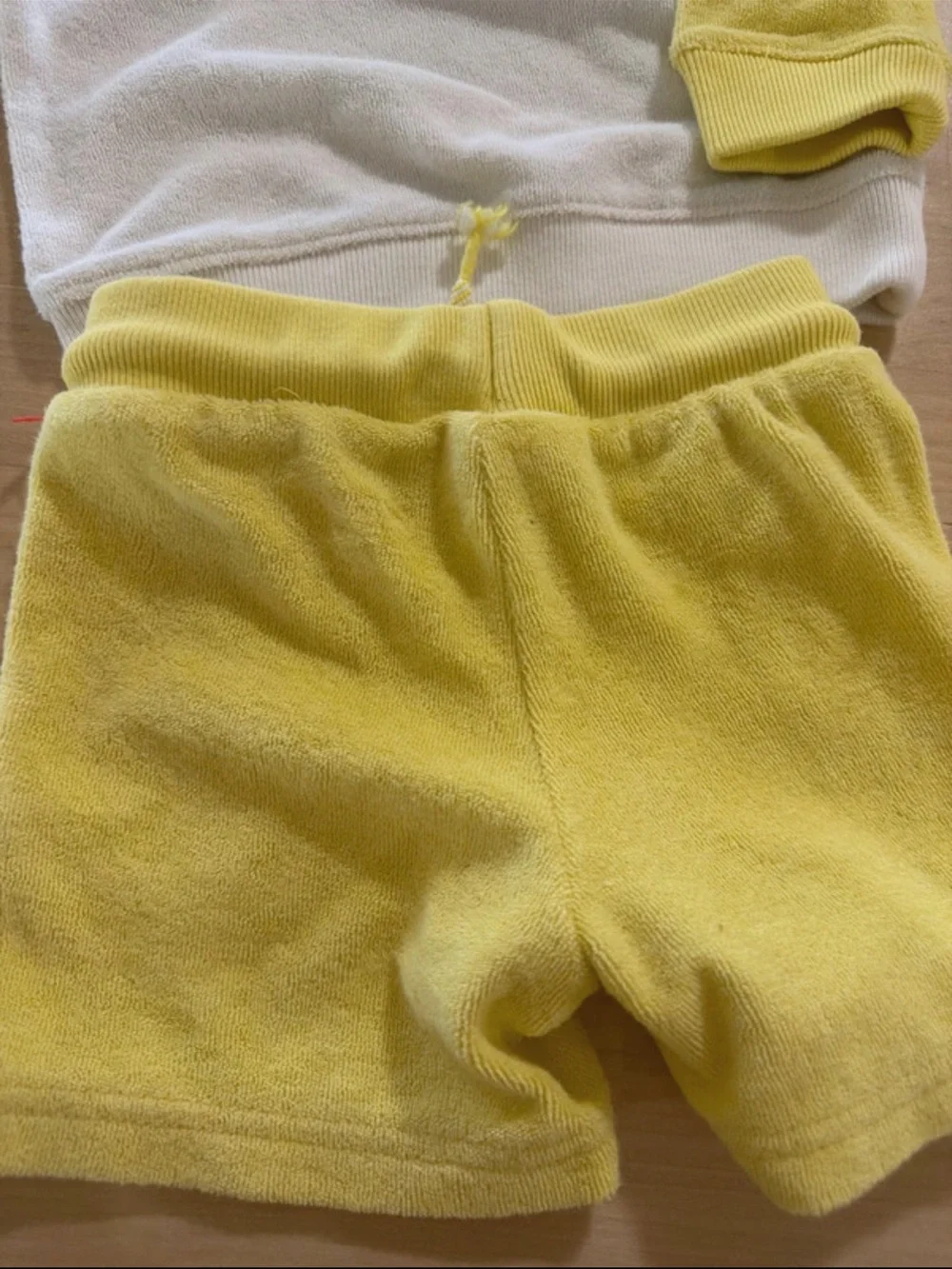 Cat & Jack Yellow and White Terry Raglan Set - 12 Months